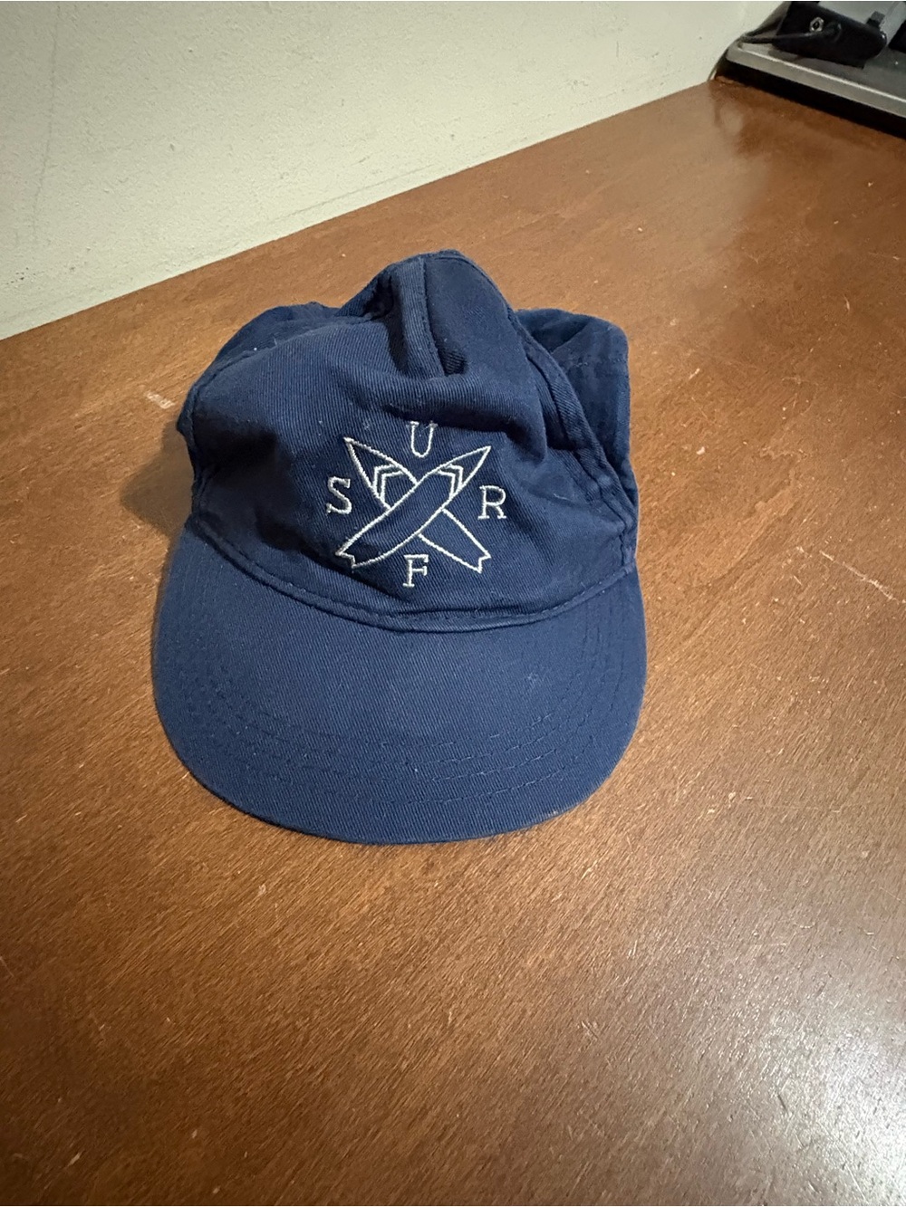 Kids Navy Baseball Cap with Embroidered Surf Logo